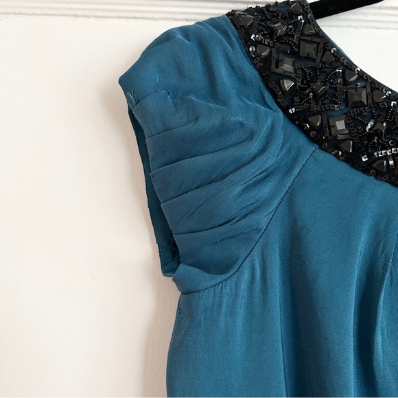 MARCHESA Beaded Collar & Blue Silk Dress - Picture 3 of 13